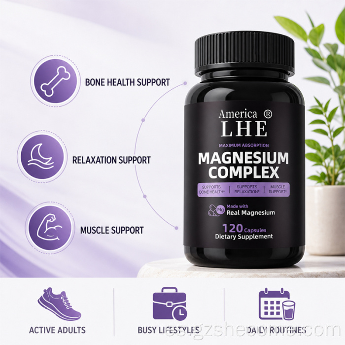Shecome Complejo de Magnesio Cápsulas Salud Ósea